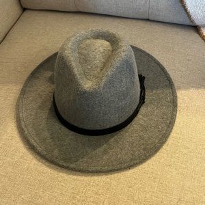 Grey brimmed hat